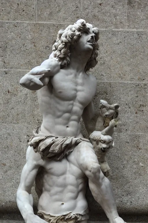 Image similar to greek statue of a furry