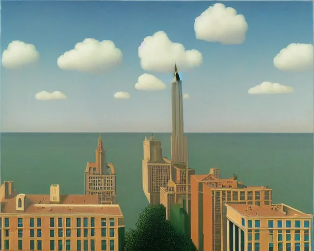 Image similar to chicago by rene magritte