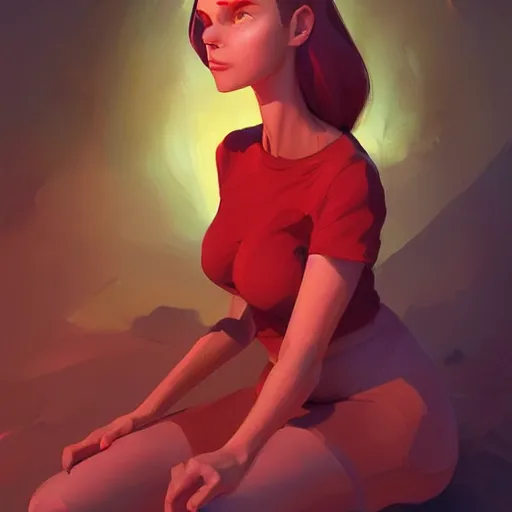 Image similar to red skinned woman, subsurface scattering, behance hd artstation by jesper ejsing by rhads, makoto shinkai and lois van baarle, ilya kuvshinov, ossdraws