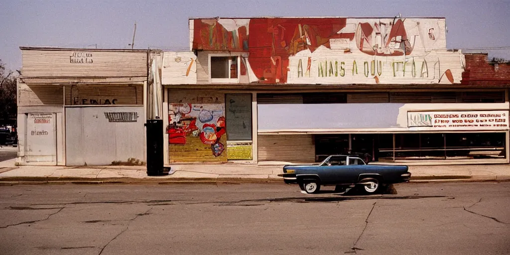 Image similar to empty kansas street photography by william eggleston and stephen shore en 1 9 6 8