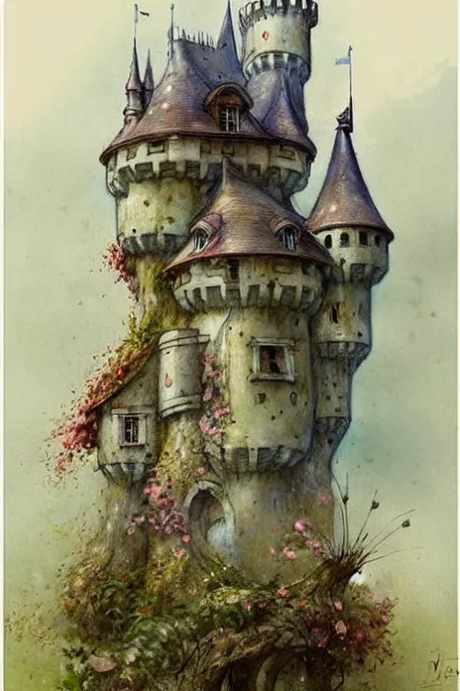 Image similar to (((((1950s fairy tale castle . muted colors.))))) by Jean-Baptiste Monge !!!!!!!!!!!!!!!!!!!!!!!!!!!