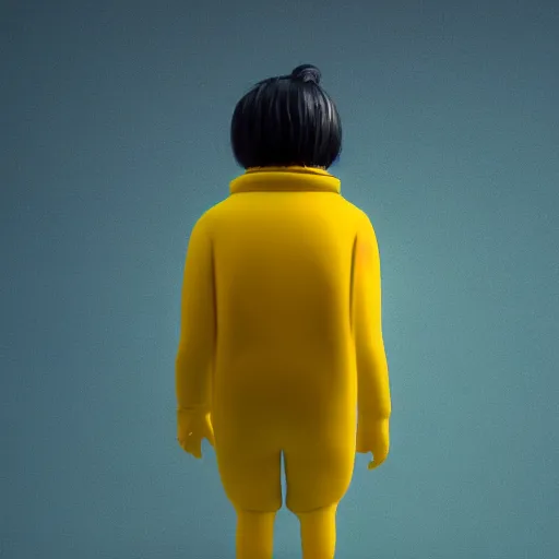 Image similar to yellow blob by James Jean and by beeple, 3D render, unreal engine,