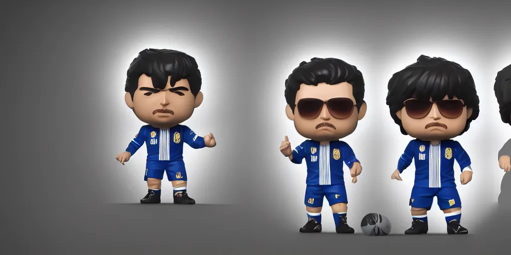 Image similar to funko of maradona, max resolution, high contrast, cinematic, light cinematic, volumetric, realistic, cinematic lighting, octane render, hyper realistic