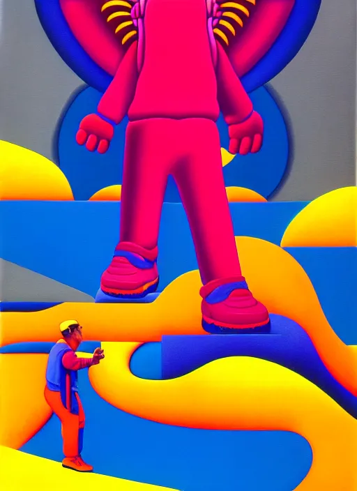 Prompt: nike acg by shusei nagaoka, kaws, david rudnick, airbrush on canvas, pastell colours, cell shaded, 8 k