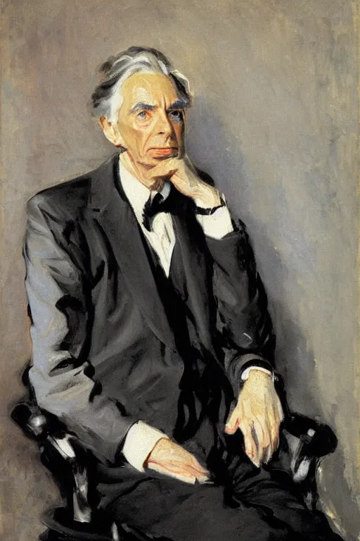 Image similar to portrait of Bertrand Russell, by John Singer Sargent