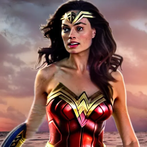 Prompt: margot robbie as wonder woman