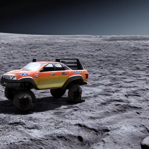 Image similar to a prerunner, on the surface of the moon
