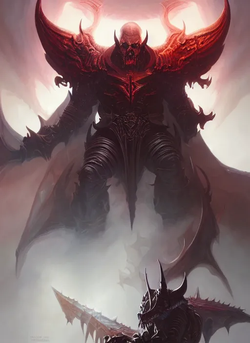 Prompt: diablo lord of destruction, blizzard entertainment, highly detailed, digital painting, artstation, concept art, smooth, sharp focus, illustration, art by wlop, mars ravelo and greg rutkowski