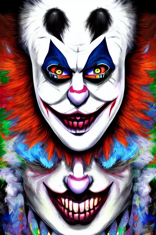 Image similar to an insane clown, highly detailed, digital art, sharp focus, trending on art station, anime art style