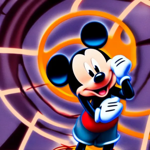 Prompt: mickey mouse on the cover photo of bleach, bleach concept art, 8 k