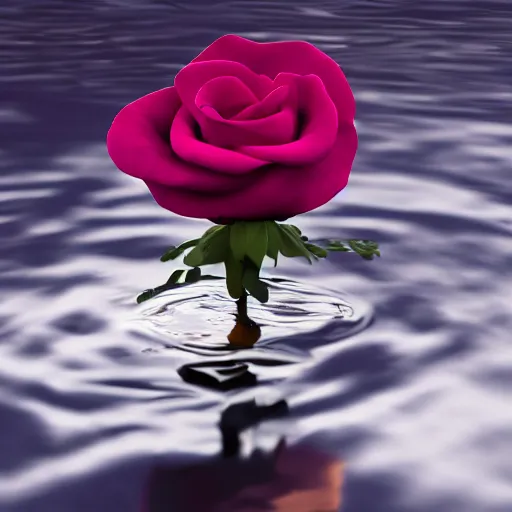 Prompt: rose made of water, 4k, realistic, cinematic lighting