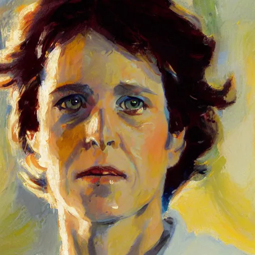 Prompt: ellen ripley, close - up by gregory manchess, 8 k