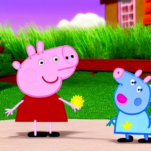 Image similar to a 3 d version of peppa pig, cgi, ultra high quality, 8 k