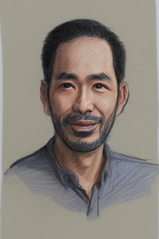Prompt: portrait of habib rieziq shihab, line by eric - anthony johnson, sketch by jacqueline e, color by bo feng lin