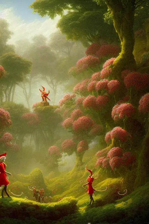 Image similar to a beautiful digital illustration painting elves among the flowers by benoit b. mandelbrot, steven belledin, martin johnson heade, lee madgwick, caspar david friedrich, and david rios ferreira. 8 k resolution trending on artstation concept art digital illustration