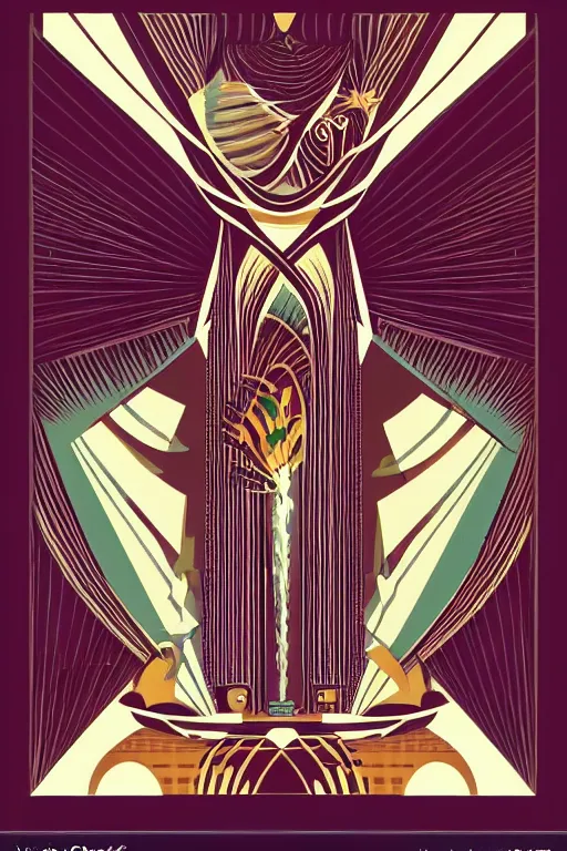 Image similar to Alternative reality in the style of Art Deco and Nouveau