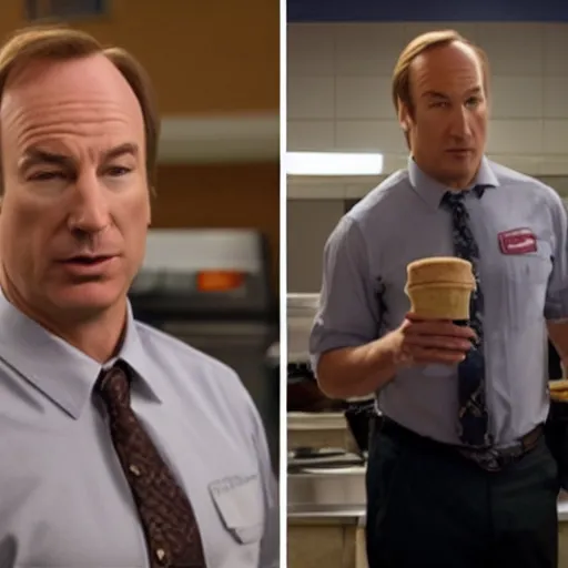 Prompt: bob odenkirk working at cinnabon, better call saul