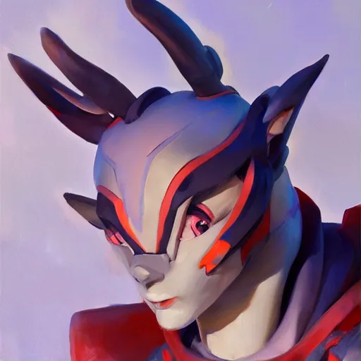 Image similar to greg manchess portrait painting of partially armored sylveon as overwatch character, medium shot, asymmetrical, profile picture, organic painting, sunny day, matte painting, bold shapes, hard edges, street art, trending on artstation, by huang guangjian, gil elvgren, ruan jia, greg rutkowski, gaston bussiere