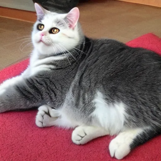 Image similar to very fat cat with large belly,