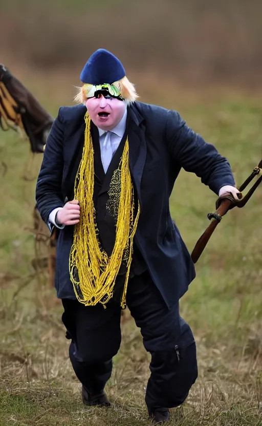 Prompt: boris johnson as authentic ukrainian cossack