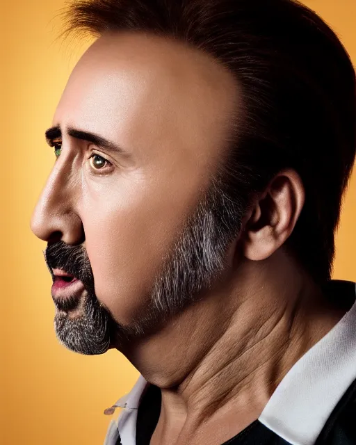 Image similar to nicolas cage headshot headshot even lighting