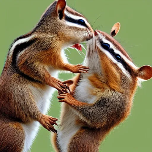 Image similar to two chipmunks fighting over a morsel of food