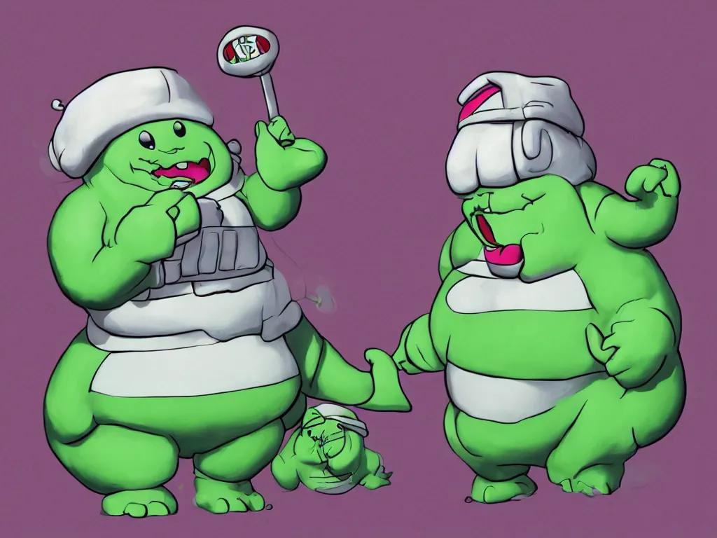 Image similar to the Stay Puft Marshmallow Slimer, 80s fantasy, trending on artstation