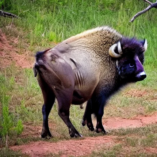 Image similar to a wild buffalo / raccoon found in the wild