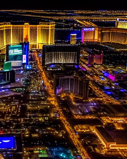 Prompt: las vegas at night, shot from drone, grainy, polaroid, zoomed in