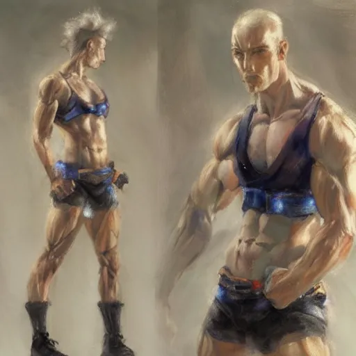 Image similar to muscular fubuki by daniel gerhartz, trending on art station