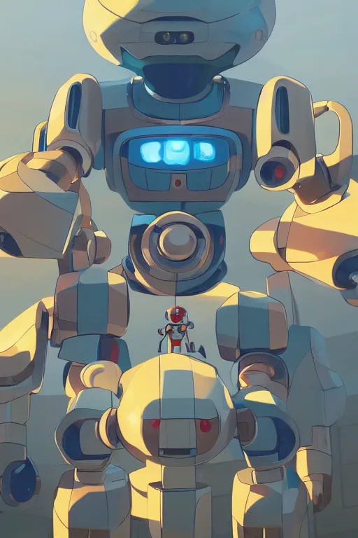 Image similar to metabots medabots medarotto medarot robot minimalist comics, behance hd by jesper ejsing, by rhads, makoto shinkai and lois van baarle, ilya kuvshinov, rossdraws global illumination ray tracing hdr radiating a glowing aura