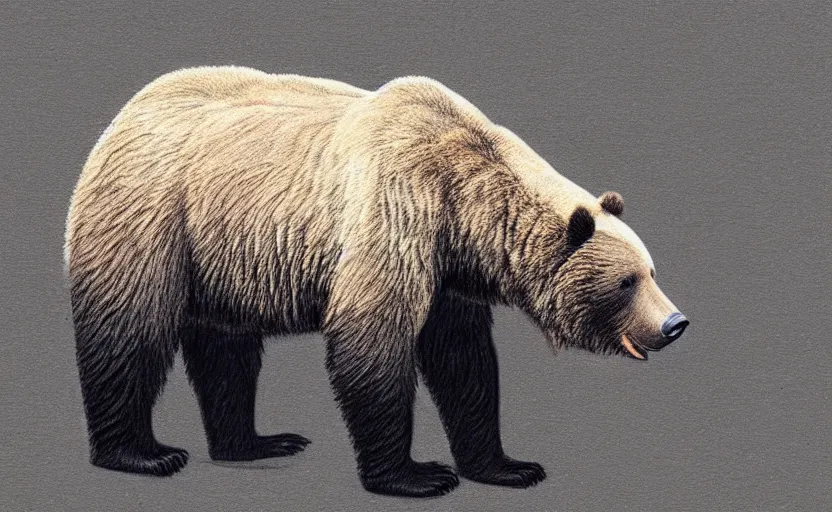 Prompt: A chalkboard drawing of a grizzly bear