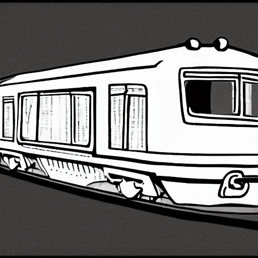 Prompt: Volk clip art style of a train, 1970s clip art