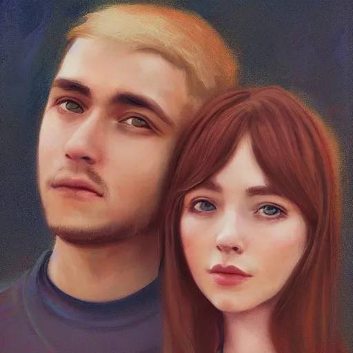 Prompt: portrait of a young couple by the best artists on artstation