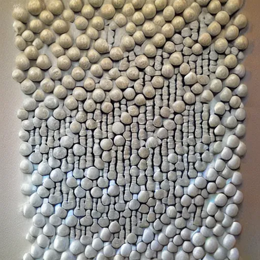 Prompt: ocean wave made of baseballs