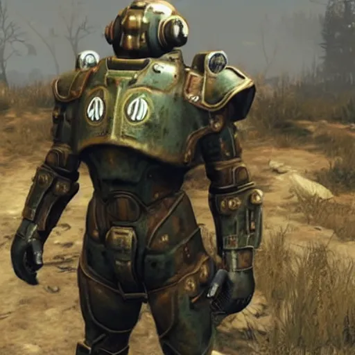 Prompt: Michael Scott wearing fallout 4 powerarmor, unreal engine, high res