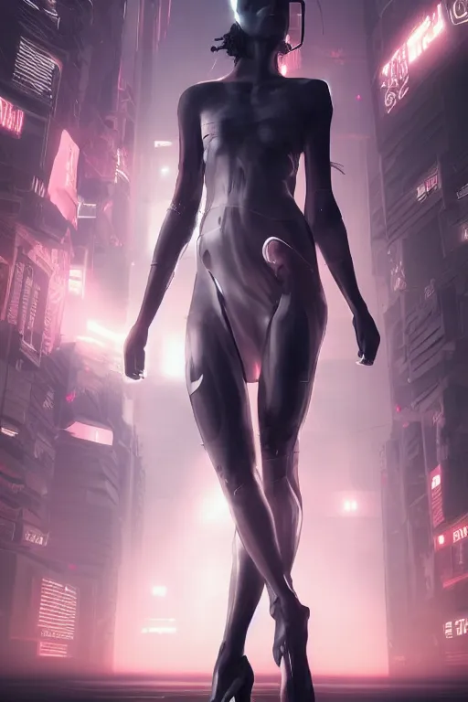 Prompt: t pose, head, feet, hands, cyberpunk, female character, beautiful head, nice legs, concept art, artstation, intricate details, dramatic lighting