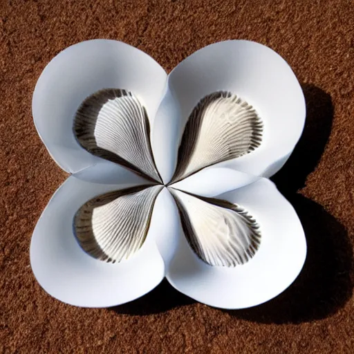 Prompt: a seashell made out of insane geometry. product photo