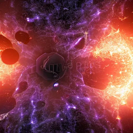 Image similar to army of interconnected neurons made of steel in space with hubble background, amazing, fire, splash, vray, 5 5 mm