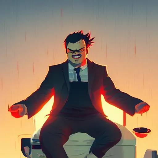 Prompt: Jack Black as Tyler Durden, ambient lighting, 4k, anime key visual, lois van baarle, ilya kuvshinov, rossdraws, artstation