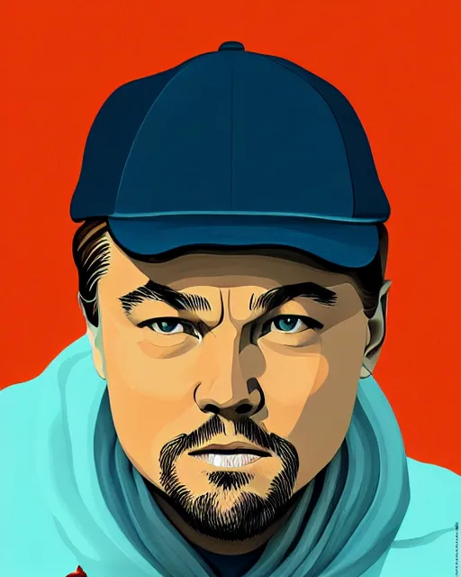 Image similar to painting portrait of leonardo dicaprio as a carp fish, cartoon, warm lighting, leonardo dicaprio has an carp fish body, movie poster, illustration by bartek fedyczak, erak note, tooth wu, neil richards, kan liu, siwoo kim, jisu choe, trending on art station