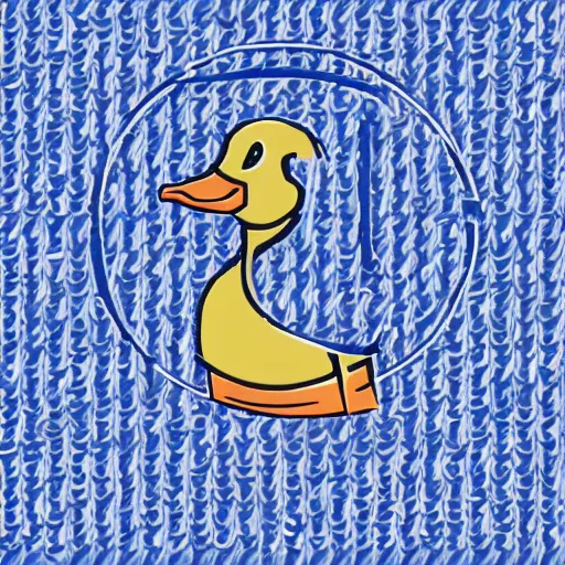 Prompt: a duck, modern, pictorial mark, iconic logo symbol, shades of blue and black