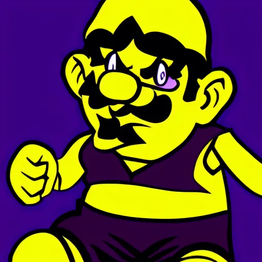 Image similar to wario in a cartoon art style