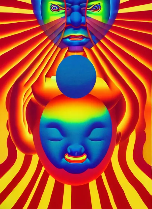 Image similar to devil by shusei nagaoka, kaws, david rudnick, airbrush on canvas, pastell colours, cell shaded, 8 k