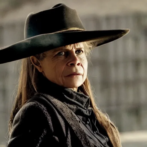 Prompt: linda hamilton as dolores in season 3 of westworld