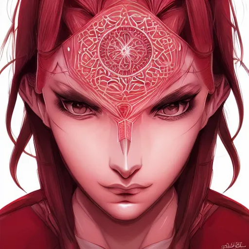 Image similar to crimson blader, beautiful, detailed symmetrical close up portrait, intricate complexity, in the style of artgerm and ilya kuvshinov, cel shaded