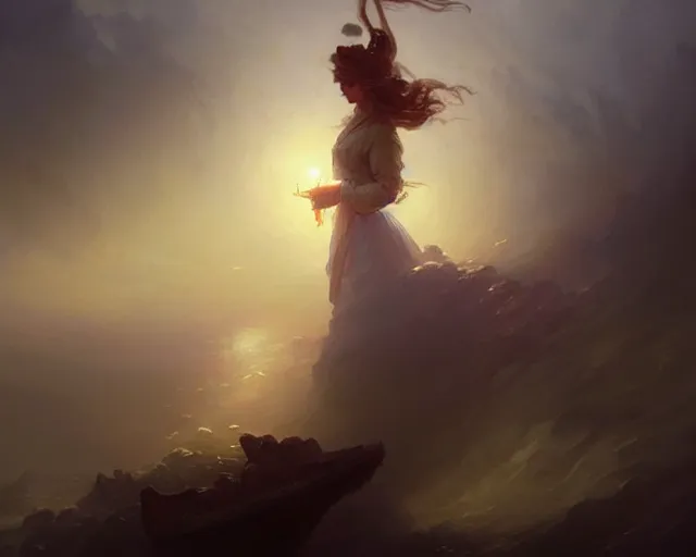 Image similar to photography of ivan aivazovsky, deep focus, d & d, fantasy, intricate, elegant, highly detailed, digital painting, artstation, concept art, matte, sharp focus, illustration, hearthstone, art by artgerm and greg rutkowski and alphonse mucha