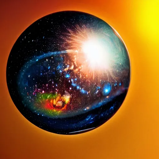 Image similar to crystal ball with a universe inside