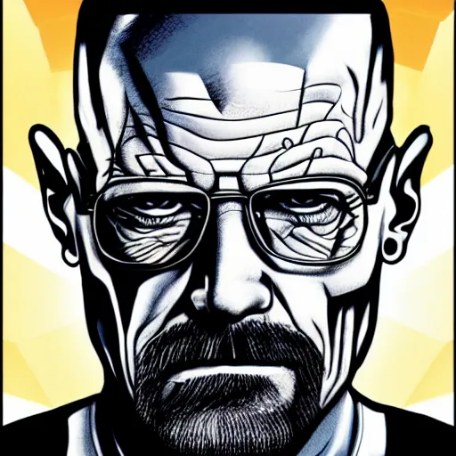 Image similar to walter white as cyborg