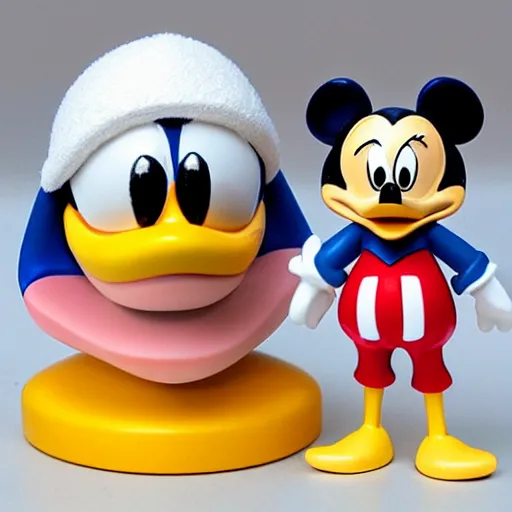 Image similar to disney, donald duck, figurine, detailed product photo